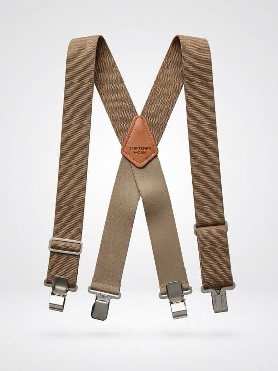 Mars Suspenders Other - Men's Suspenders X Style HeavyDuty Material Elastic Thick Beige ClipOn USA Made